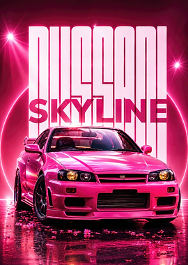 Neon Pink Sakura Drift R34