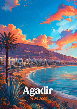 Agadir Morocco Travel Poster