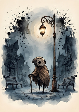 Lonely Wanderer in Hollow Knight Style