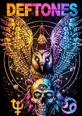 Deftones Owl and Skull Art