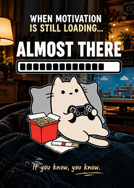 Pusheen Gaming Motivation Poster