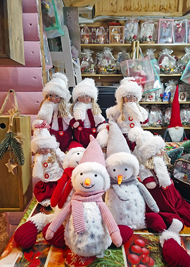 Festive Christmas Snowman and Doll Ornaments