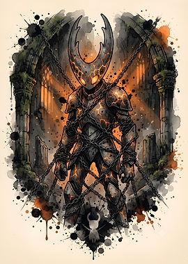 Hollow Knight Chained Warrior Illustration