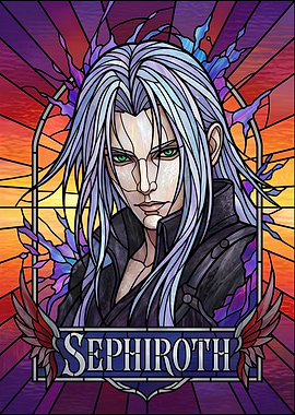 Sephiroth Stained Glass Portrait