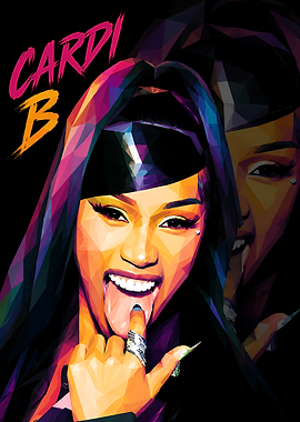 Cardi B Low Poly Portrait