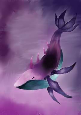 Ethereal Purple Fantasy Whale