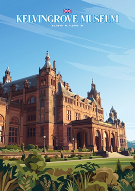 Kelvingrove Museum Glasgow Travel Poster