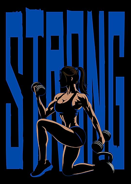 Strong Woman Fitness Graphic