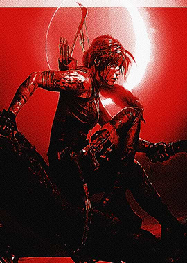 Lara Croft Tomb Raider Red Poster