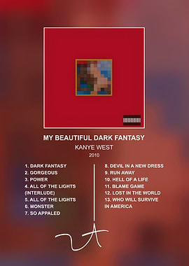 Kanye West My Beautiful Dark Fantasy Poster