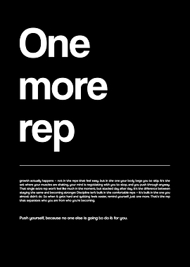One More Rep Motivational Poster