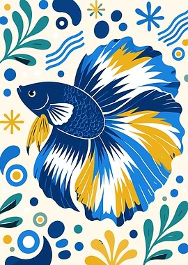 Artistic Betta Fish Illustration