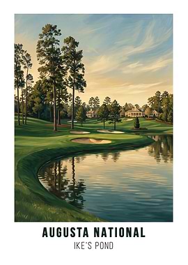 Augusta National Ike's Pond Golf Art
