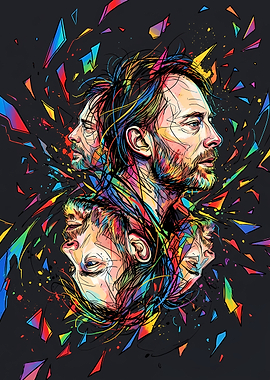 Thom Yorke Abstract Portrait Art
