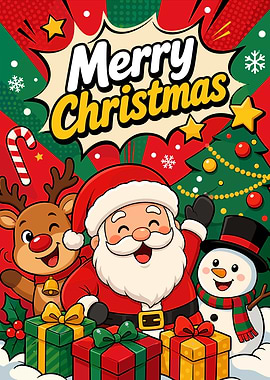 Merry Christmas Cartoon Illustration