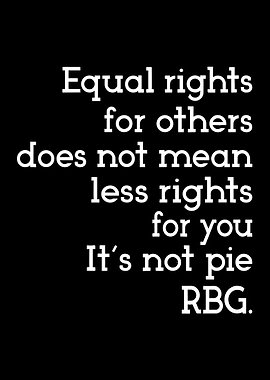 Equal Rights Inspirational Quote Minimalist Black and White Wall Art Poster