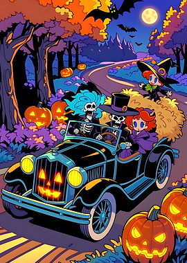 Halloween Joyride with Spooky Characters