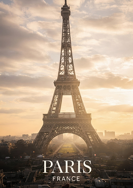 Eiffel Tower at Sunset in Paris