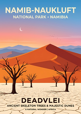 Namib-Naukluft National Park Deadvlei Travel Poster
