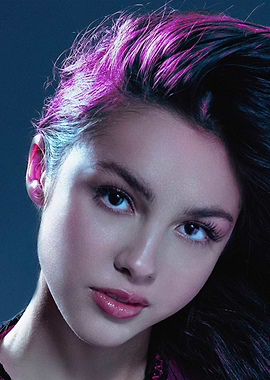 Olivia Rodrigo Portrait with Neon Lighting