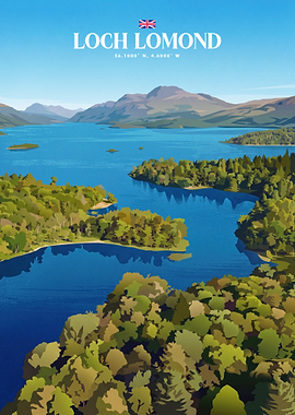 Loch Lomond Scotland Travel Poster