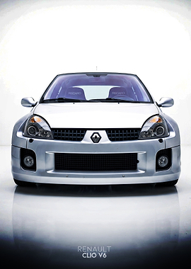Renault Clio V6 Front View Poster