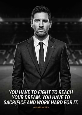 Lionel Messi Inspirational Quote Poster