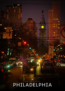 Philadelphia Cityscape at Night