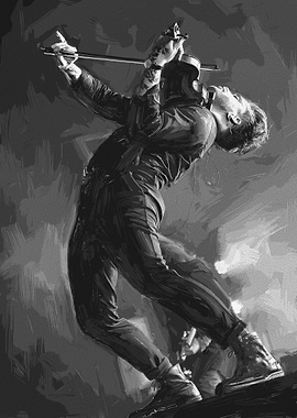 Violinist Performing on Stage