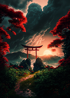 Torii Gate at Sunset