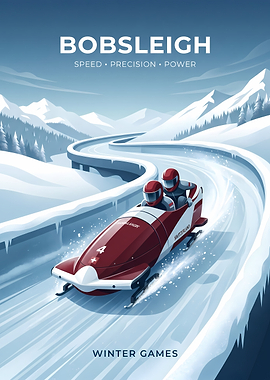 Bobsleigh Winter Games Poster