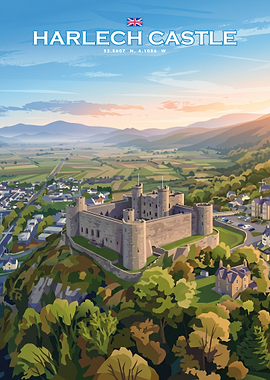 Harlech Castle Travel Poster