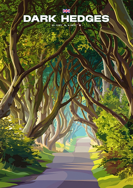 Dark Hedges Northern Ireland Travel Poster