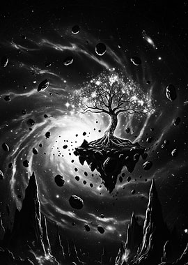 Cosmic Tree on Floating Island