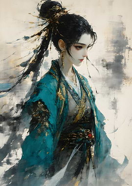 Elegant Traditional Asian Style Portrait