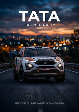 Tata Harrier Rally Car Poster