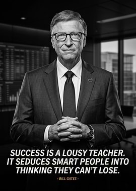 Bill Gates Inspirational Quote Portrait