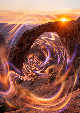 Surreal Mesa Arch Sunset Portal