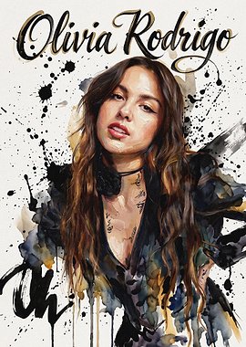 Olivia Rodrigo Watercolor Portrait Poster