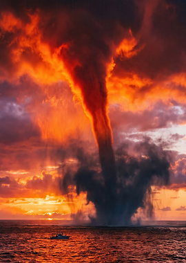 Waterspout at Sunset