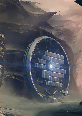Futuristic Circular Space Station Structure