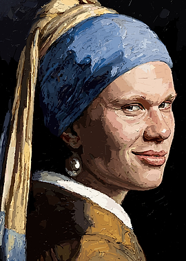 Erling Haaland as Girl with a Pearl Earring