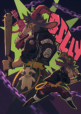 Punk Goat Billy Character Illustration