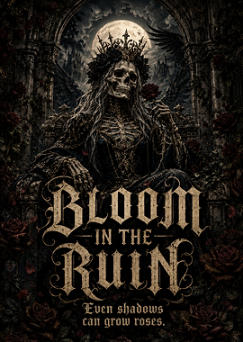 Gothic Skeleton Queen with Roses
