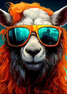 Cool Llama with Orange Fur