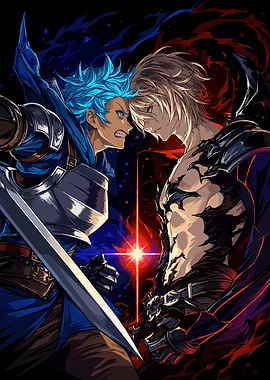 Granblue Fantasy: Blue Knight vs Dark Warrior