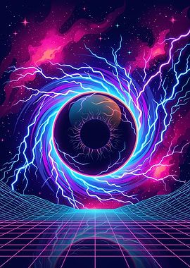 Synthwave Cosmic Eye Portal
