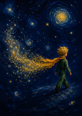 The Little Prince Starry Night Art