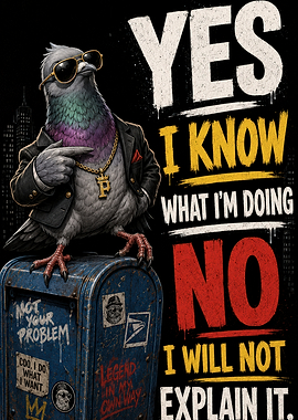 Cool Pigeon Boss Motivational Poster
