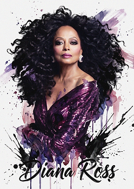Diana Ross Watercolor Portrait